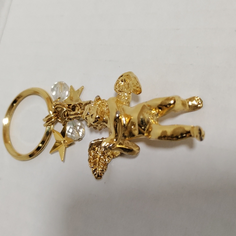 Kirk's folly vintage gold tone keyring